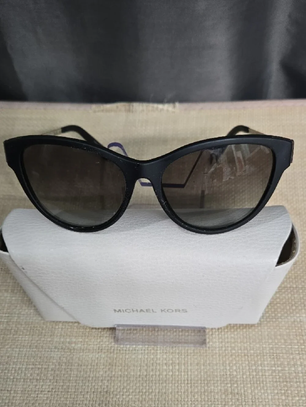 WEEKEND SALE! Michael Kors Black Cat-Eye Sunglasses with Gradient Lenses.